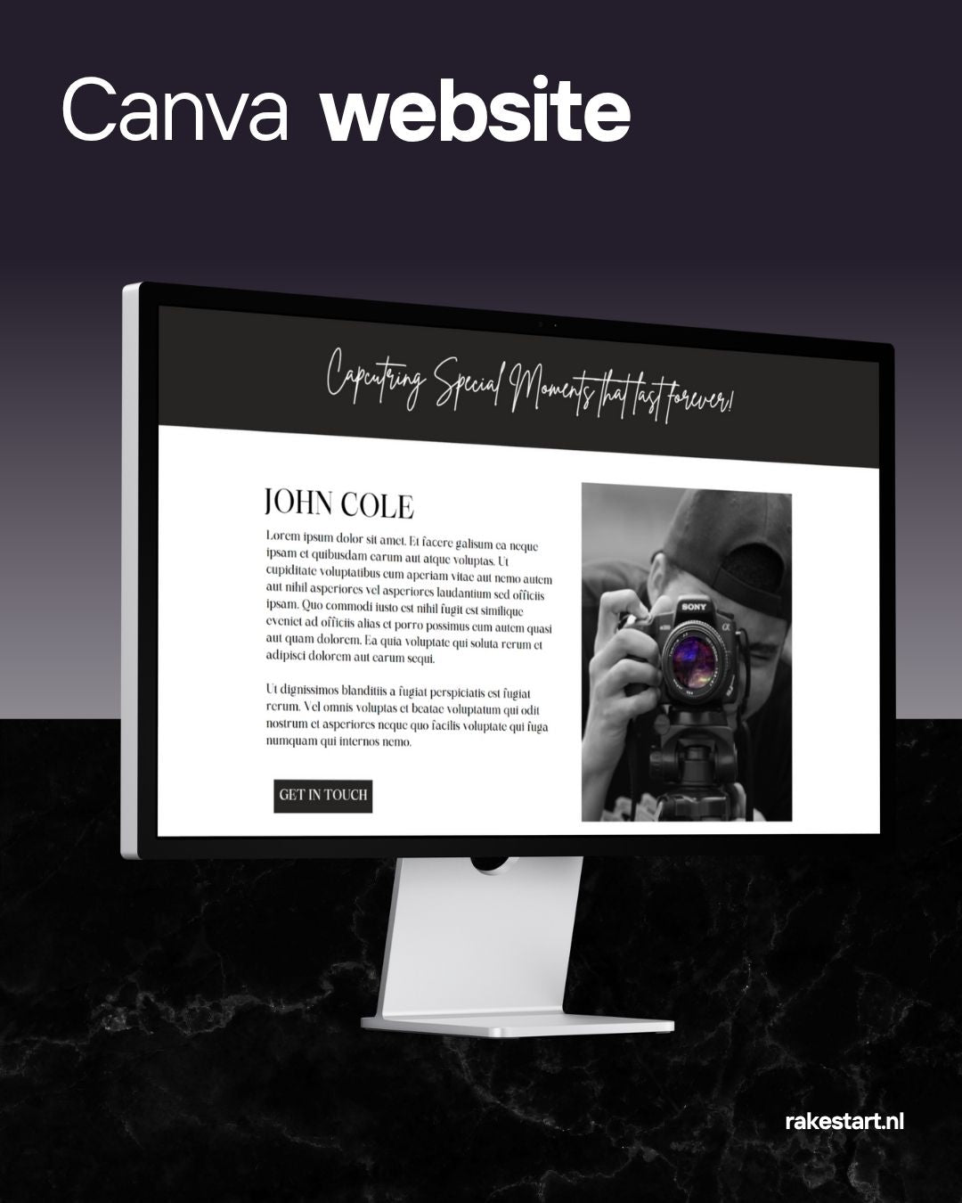 Fotograaf Website Sjabloon | Canva Website voor Fotografen & Creatieve Merken | Modern Visueel Portfolio