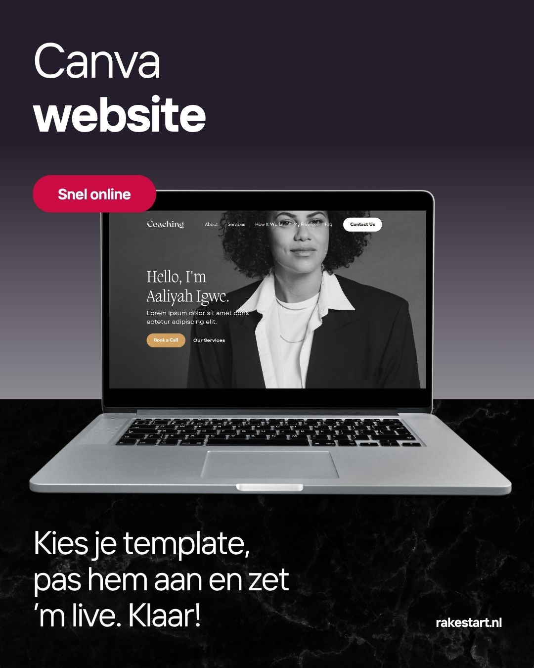 Coaching Website Template | Canva Website voor Coaches & Mentoren | Professioneel & Mobielvriendelijk