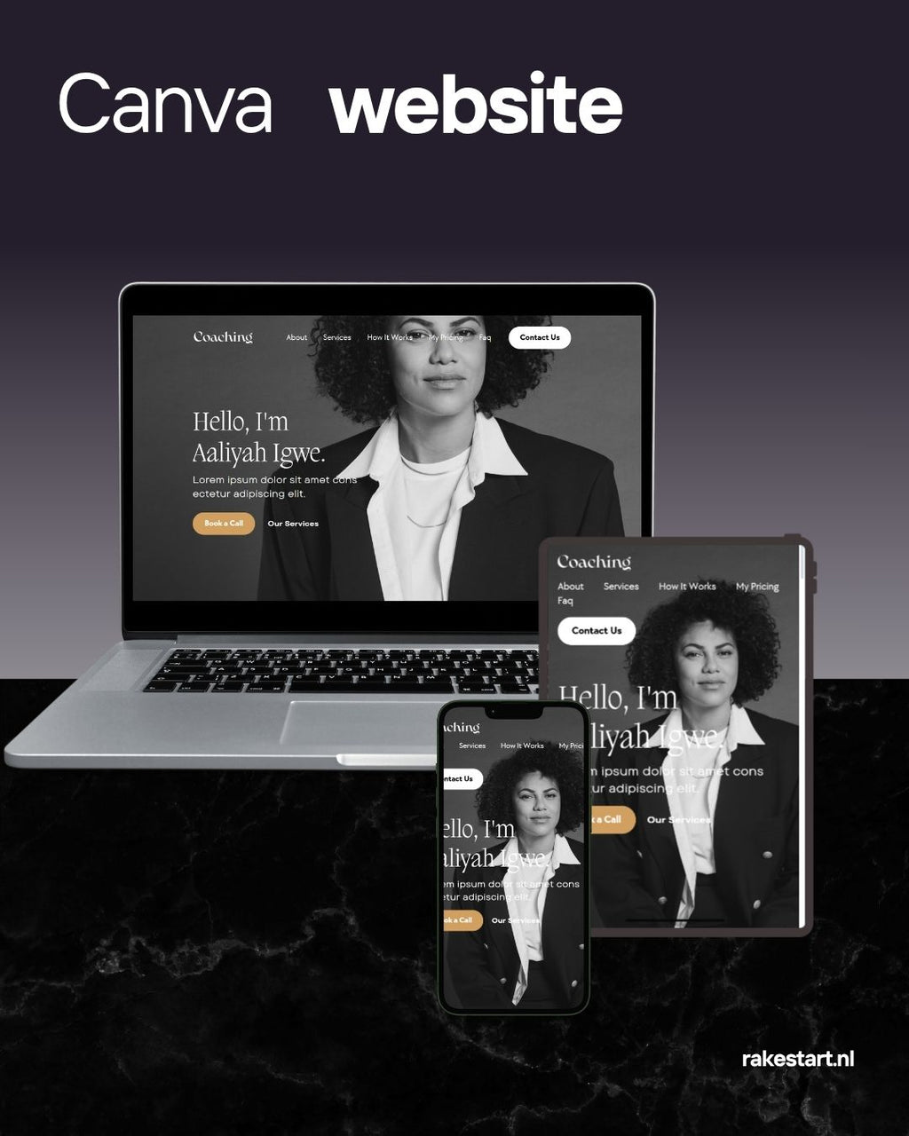 Coaching Website Template | Canva Website voor Coaches & Mentoren | Professioneel & Mobielvriendelijk