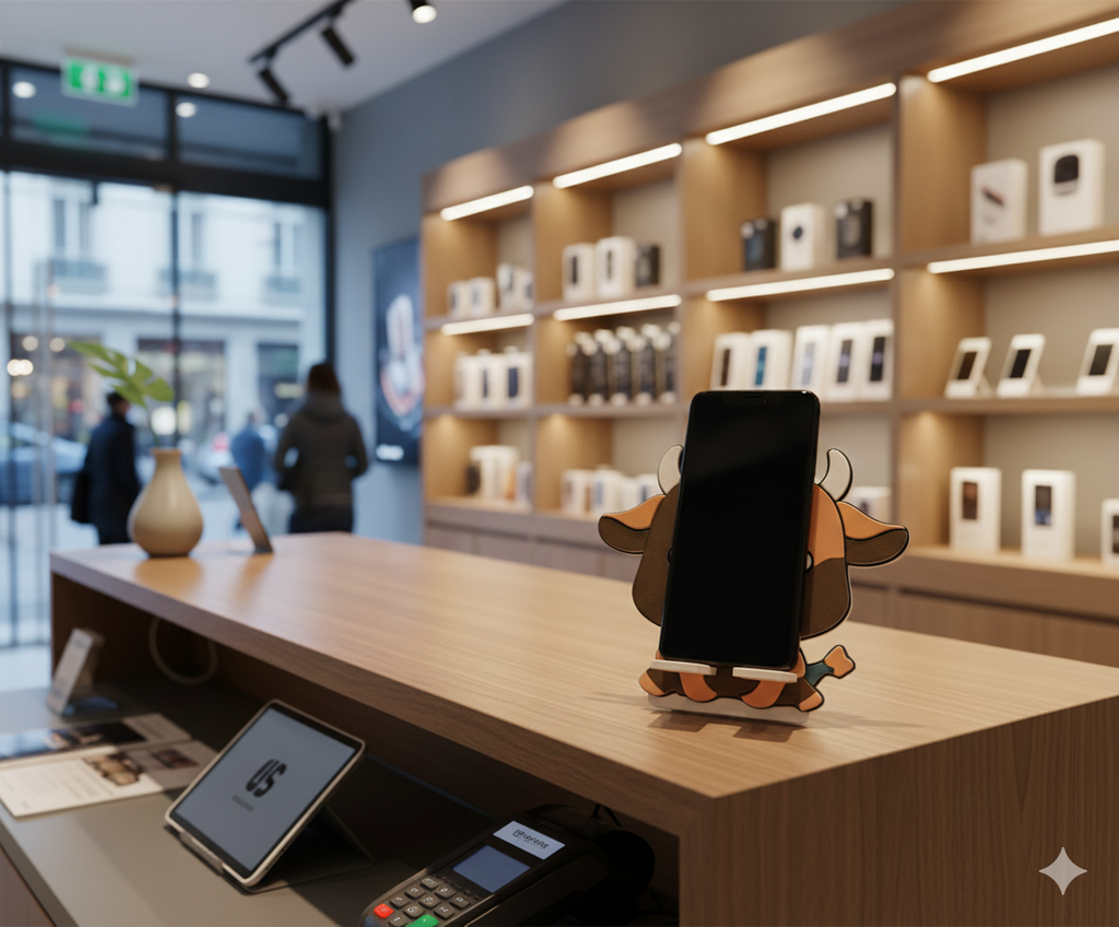 3D-Geprinte Koe Telefoonhouder – Origineel, Stevig & Eenvoudig in Gebruik