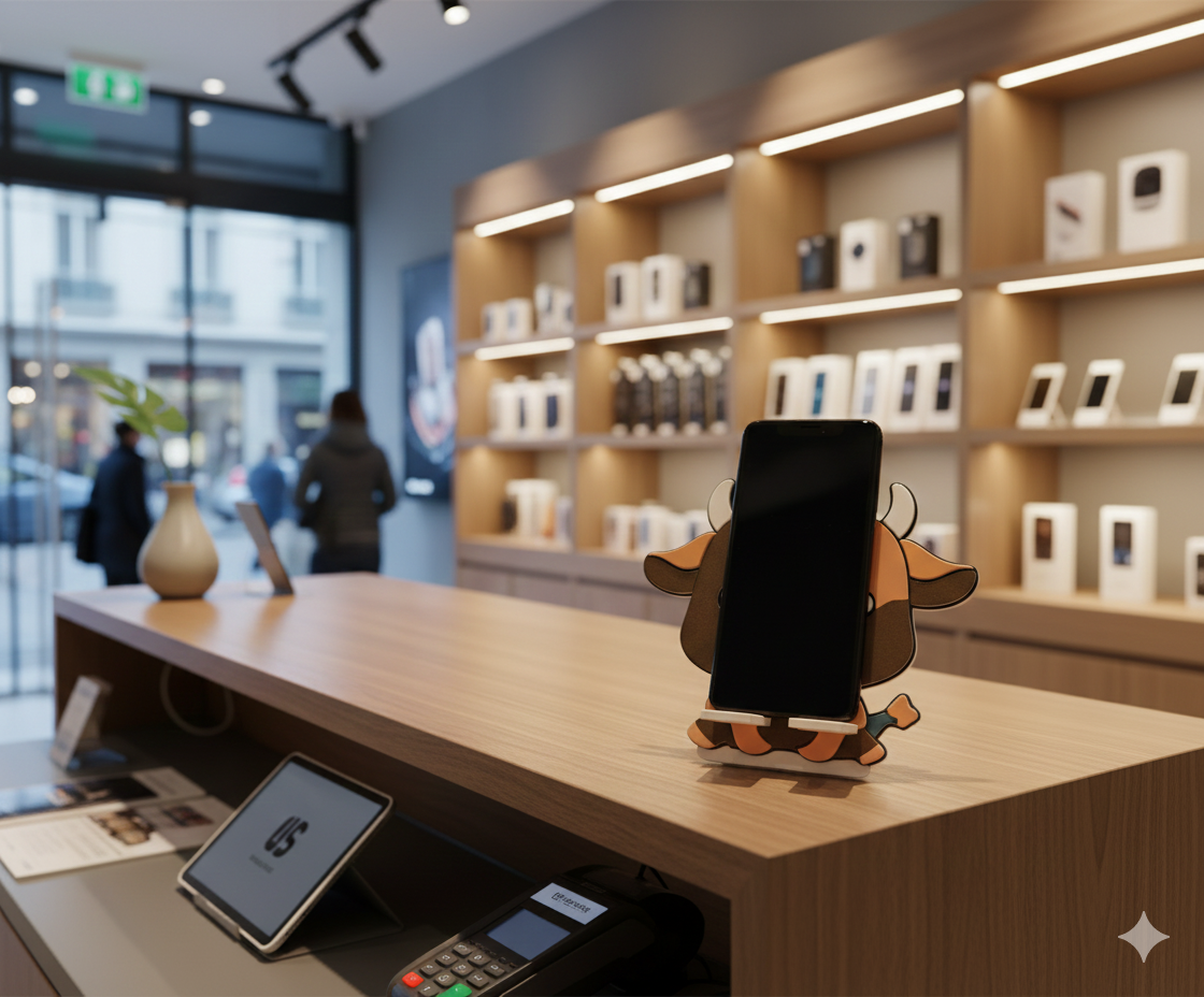 3D-Geprinte Koe Telefoonhouder – Origineel, Stevig & Eenvoudig in Gebruik